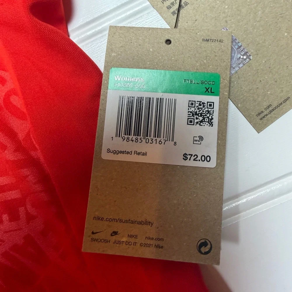 Nike USWNT US Soccer Training Jersey Red One‎ Nation One Team DH0830-600 XL NWT